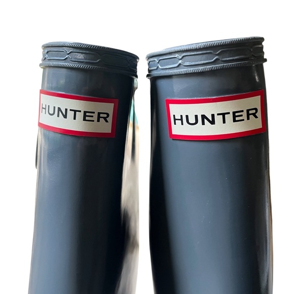 Hunter Original Tall Gloss Rainboots in Feather (Pale Grey), sz US 8, EU 39 - Picture 9 of 13